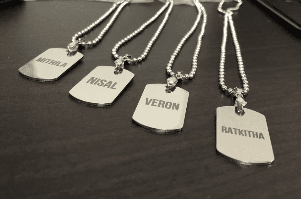 Name Tag Pendant and Chain